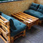 Hand-made sofas and table of pallets