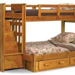 Two-level beds for children made of wood
