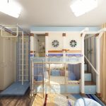 Bunk bed with horizontal bars will be useful for young athletes