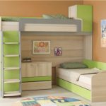 Bunk bed with built-in dresser