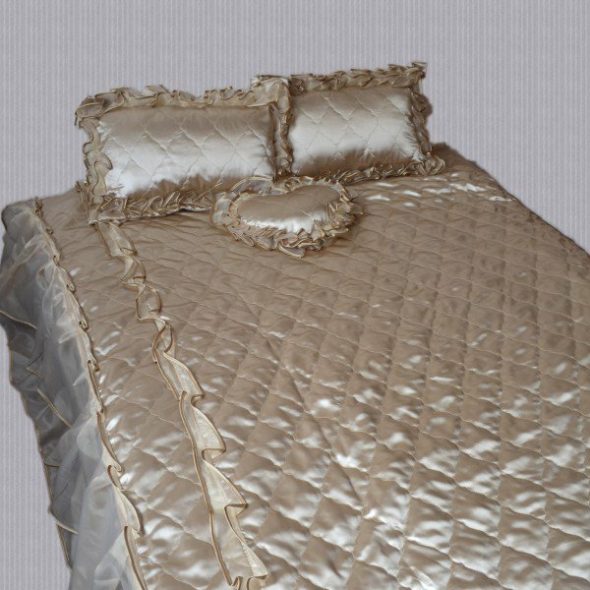 Quilted satin bedspread