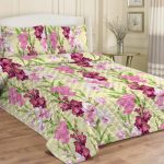 Floral patterned cotton bedspread