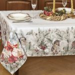 Beautiful Christmas-themed tablecloth