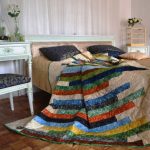 Patchwork rug handmade sa pamamaraan ng patchwork Palette