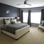 The minimum set of furniture for the bedroom in gray