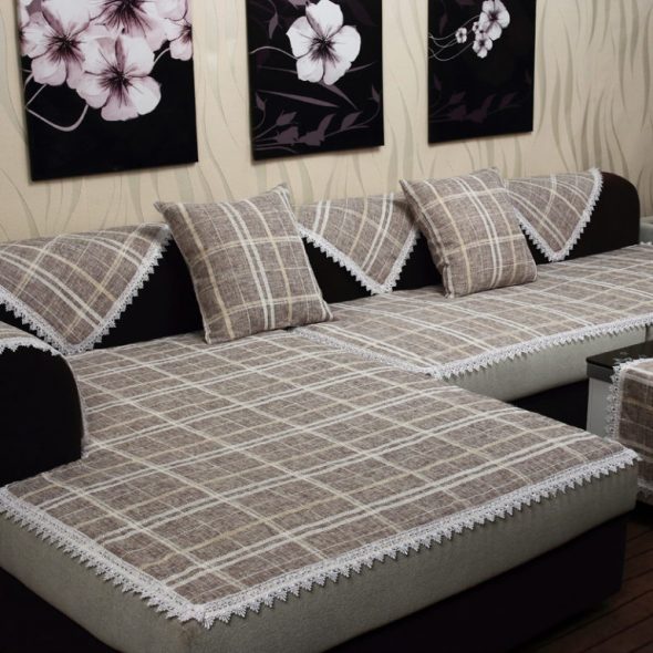 Natural linen bedcover