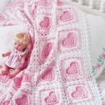 Delicate pink crochet crochet for baby