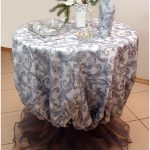 New Year's jacquard tablecloth with skirt