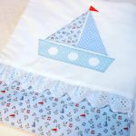 Blanket for a boy with anchors and ships