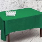 Plain green tablecloth