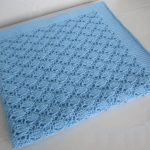 Одеяло за бебе синьо красива красива ажурна модел от чист памук