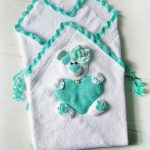 Plaid envelope with teddy bear for baby