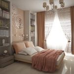 Arrangement of furniture for a small bedroom
