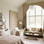 Stylish bedroom in beige tones