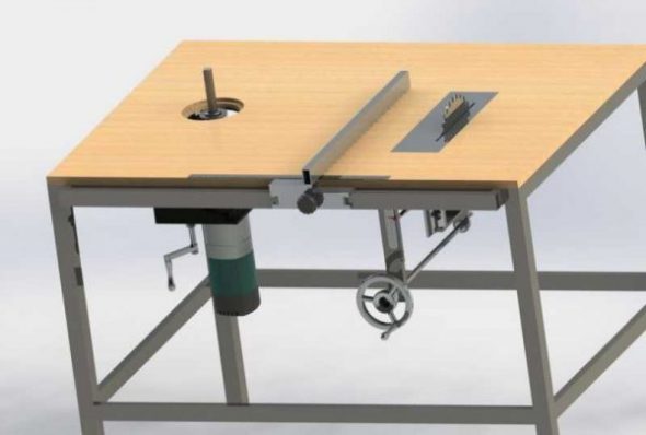 Table option with lifting mechanism