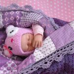 Knitted double-sided plaid Gentle lilac for baby