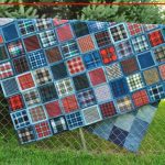 Large and durable cover of jeans and colorful squares to give