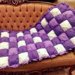Beautiful white and purple bonbon blanket cover