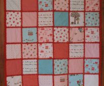 Beautiful patchwork-style blanket with original children's drawings