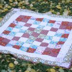 Handmade square bedspread with floral patterns