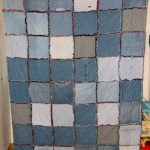 Quilt cover with squares with fringe