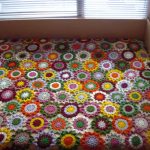 Original bedspread crocheted on the bed
