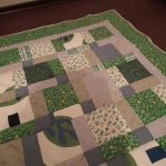 Patchwork blanket with floral motifs
