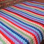 Plaid afghan knitting