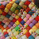 Elegant decorative blanket bonbon with multi-colored details