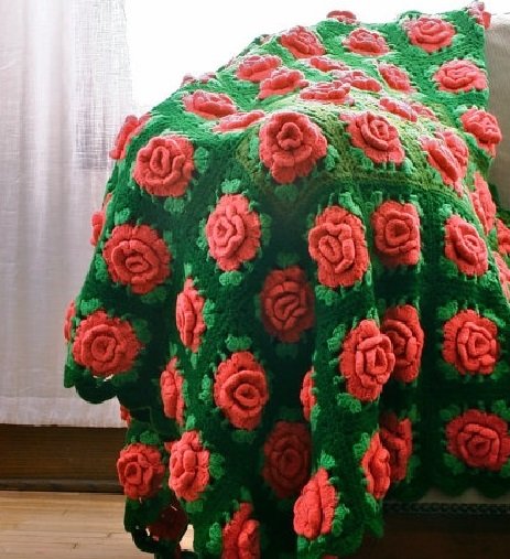 Elegancki kocyk z różami