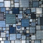 Stained glass denim bedcover looks original