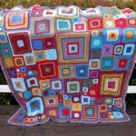 Bright crochet crochet of square motifs