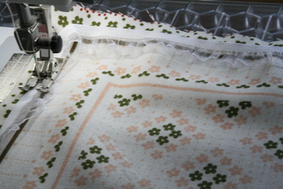 Cut out the fabric for pillowcases