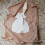 Children's plaid coffee color with a bunny