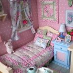 Toy house for dolls and handmade textiles