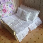 Miniature bedding for dolls