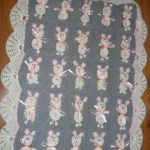Little plaid in the stroller and many cute bunnies