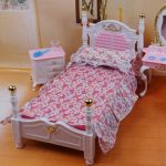 Miniature bed and bed handmade for dolls