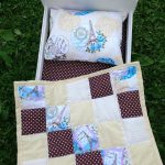 Patchwork bedding for a small cot