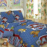 Bed set for children with the heroes of the favorite cartoon Paw Patrol