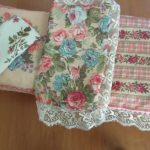 Bed set with flowers for a doll bed