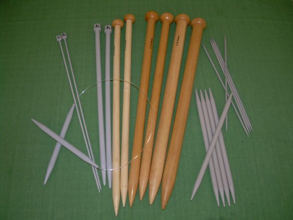 A variety of knitting needles