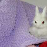 Lilac blanket of plush yarn