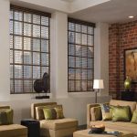 Living room design with brick wall