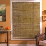 Bamboo curtain type type sa window ng living room
