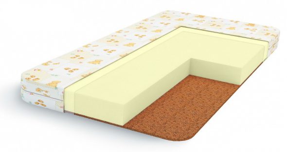 Springless children's mattress on two sides