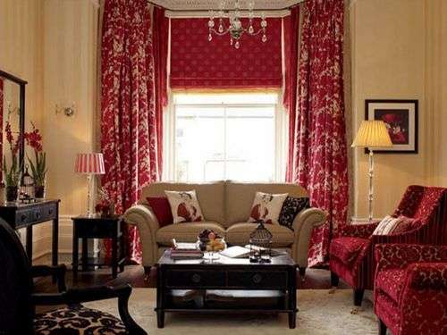 The color of textiles on the windows to match the furniture