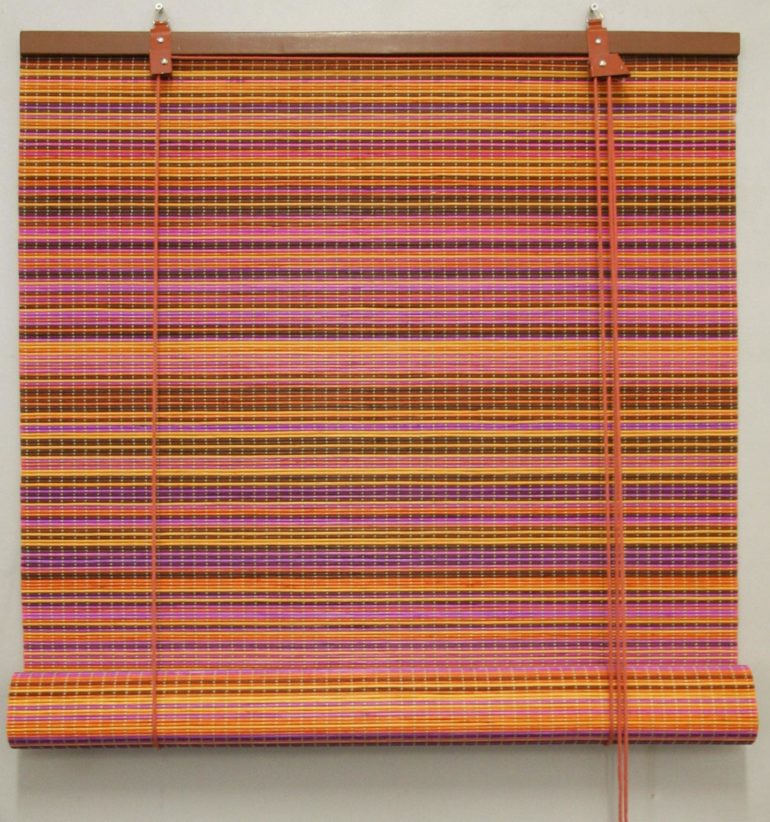 Multi-colored bamboo blind curtain