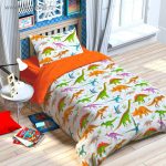 Children's set for a bed with a pattern Dinosaurs