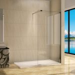 Shower cubicle with side partition